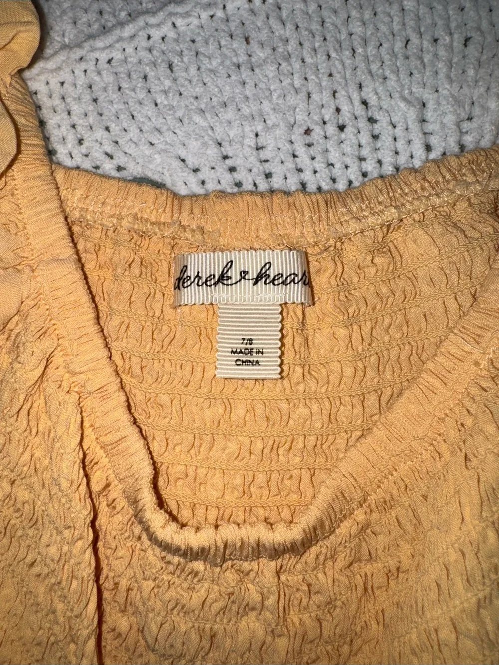 Derek Heart Golden Yellow Smocked Puff-Sleeve Tunic